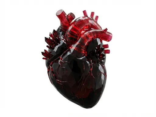 Prompt: make it look like it's made out of black and red crystal