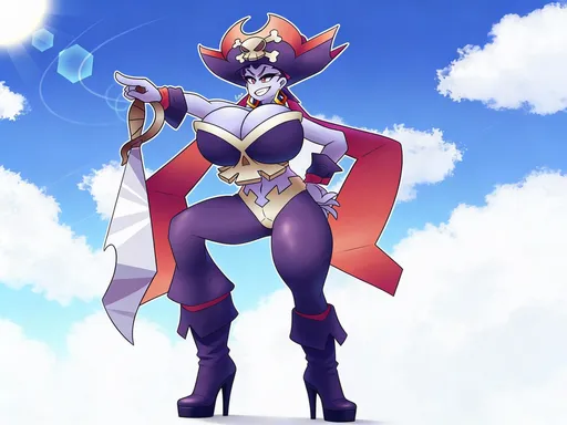 Prompt: show her entire body from her head until her high heel boots