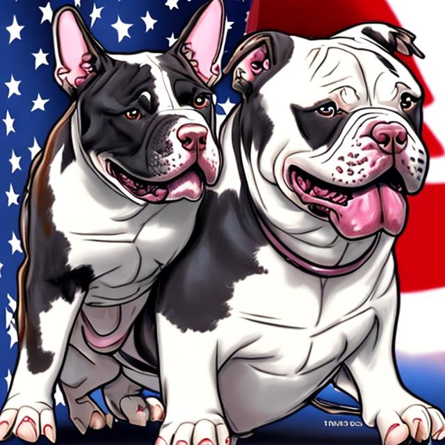 Prompt: American bull dog anime