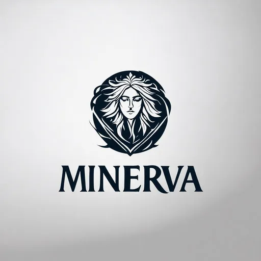Prompt: make a vector logo for my design company called "Minerva". The design must be unique, intuitive, and modern.  I want my logo have mythological theme.