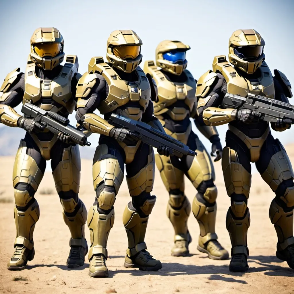 Prompt: Spartans in halo