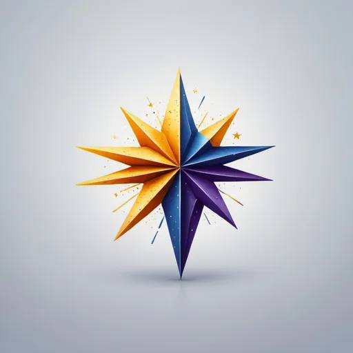 Prompt: "Diseña un logotipo que combine una estrella (representando "nova") con un pincel o un cuadrado. Utiliza una paleta de colores azul marino, púrpura intenso y dorado. El diseño debe ser minimalista y elegante, con líneas limpias y formas geométricas."
