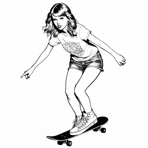Prompt: Taylor Swift on a skate board
