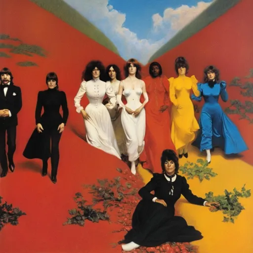 Prompt: Sargent pepper album cover with famous women in art 
