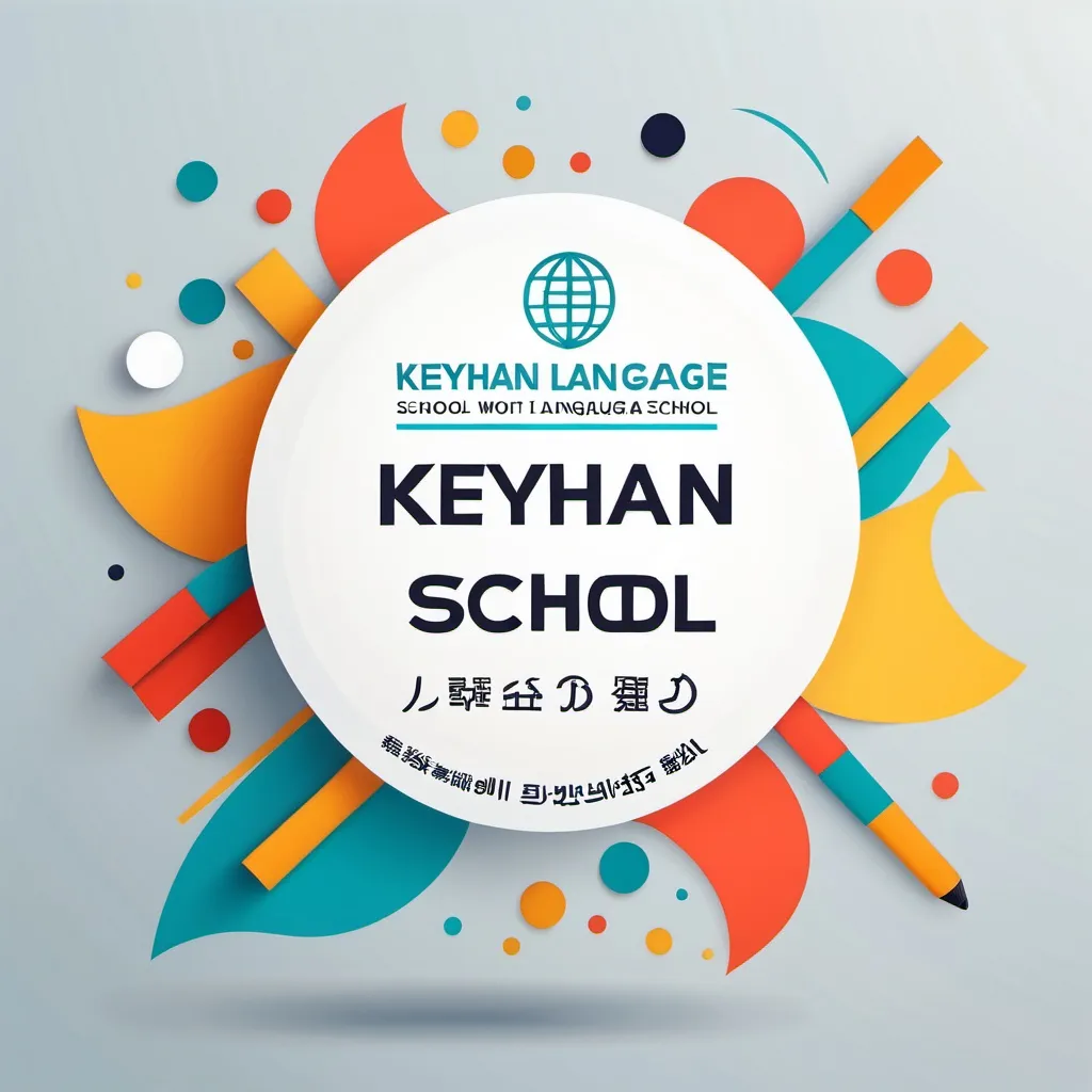 Prompt: Advertising banner for Keyhan ​​language school in without text