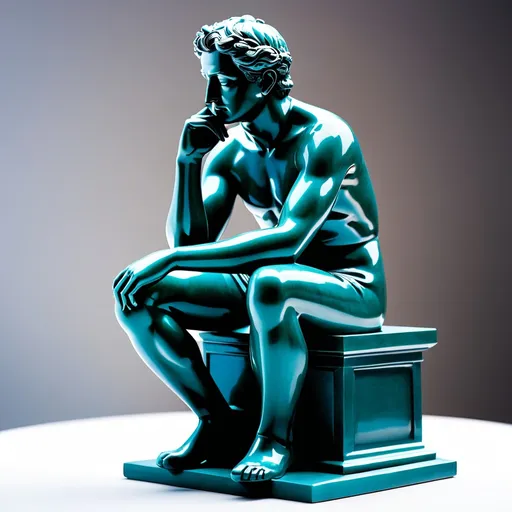 Prompt: <mymodel>  A very intellectual image of a philosophical thinker statue pondering.

High quality, ultra quality, bright lighting
