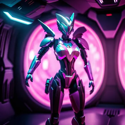 Prompt: Breathtaking 3D digital artwork featuring Arcee, the iconic female pink robot Transformer, within the interior of a futuristic spaceship. Utilize photorealistic textures, shaders, and lighting to bring this dynamic scene to life, immersing the viewer in a visually stunning sci-fi environment. Arcee, standing as a beacon of strength and courage, should be the focal point of the composition, exuding both power and grace amidst the high-tech surroundings of the spacecraft.

Ultra quality, shiny, bright lighting, ultrares