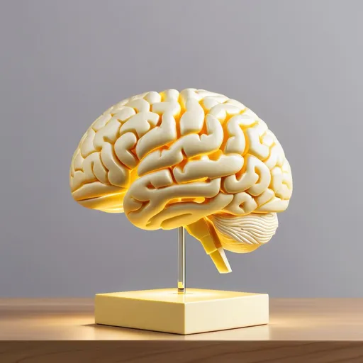 Prompt: <mymodel>  A very intellectual image  of the brain in a statue form.

Philosophy. Pastel yellow.

High quality, ultra quality, bright lighting
