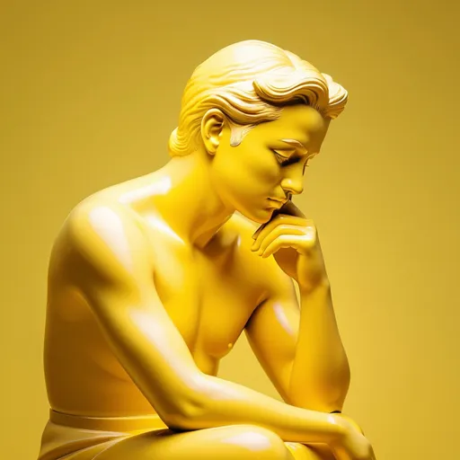 Prompt: <mymodel>  A very intellectual image of a deep thinker pondering.

Philosophy. Pastel yellow.

High quality, ultra quality, bright lighting
