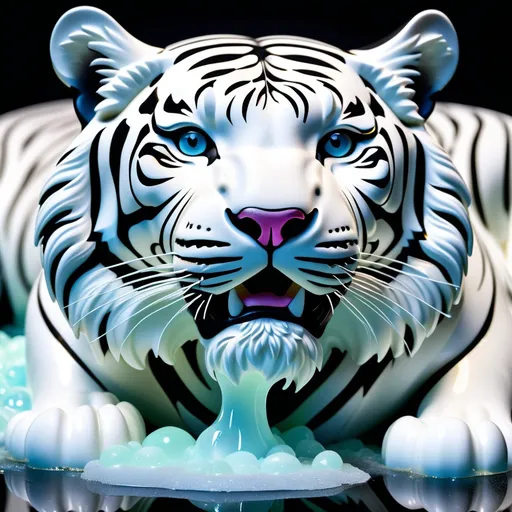 Prompt: A huge 3D white jello tiger with a metallic background.

Utilize a DSLR camera to meticulously capture every intricate detail, producing a dynamic portrait that exudes an epic aesthetic. Employ HDR and long shot techniques to enhance realism and depth, resulting in a masterpiece of unparalleled quality and resolution, worthy of admiration as a true work of art.