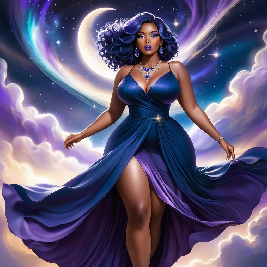 Awesome Black Curvy Woman Art Print