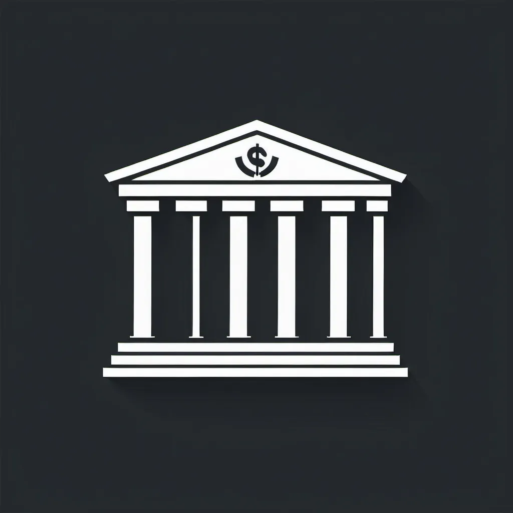 Prompt: An icon of a bank logo, simple and modern