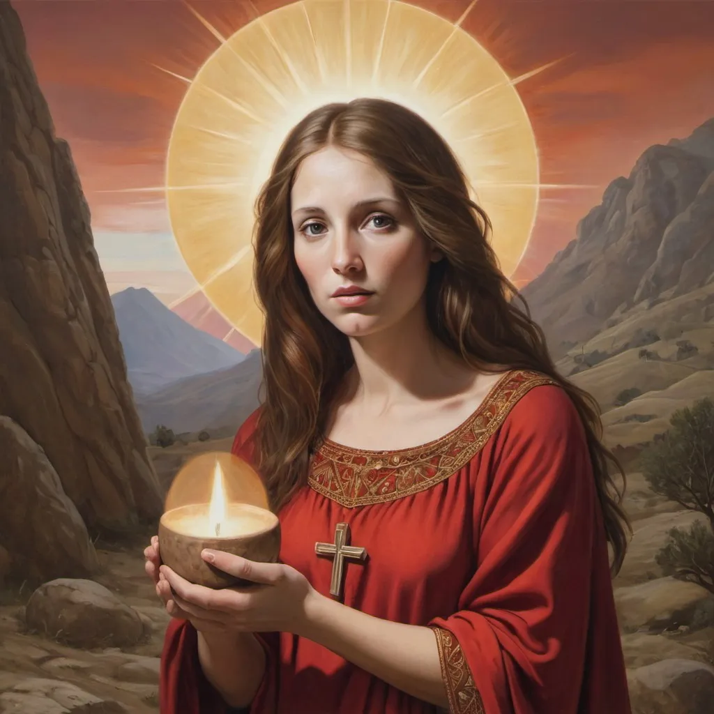 Prompt: Valerie Burns Mary Magdalene Jesus Christ