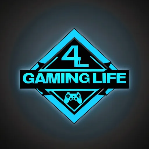 Prompt: make a cool gaming sign for youtube channel named Gaming4Life with blue aspects