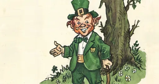 Prompt: The leprechaun's toothy grin

