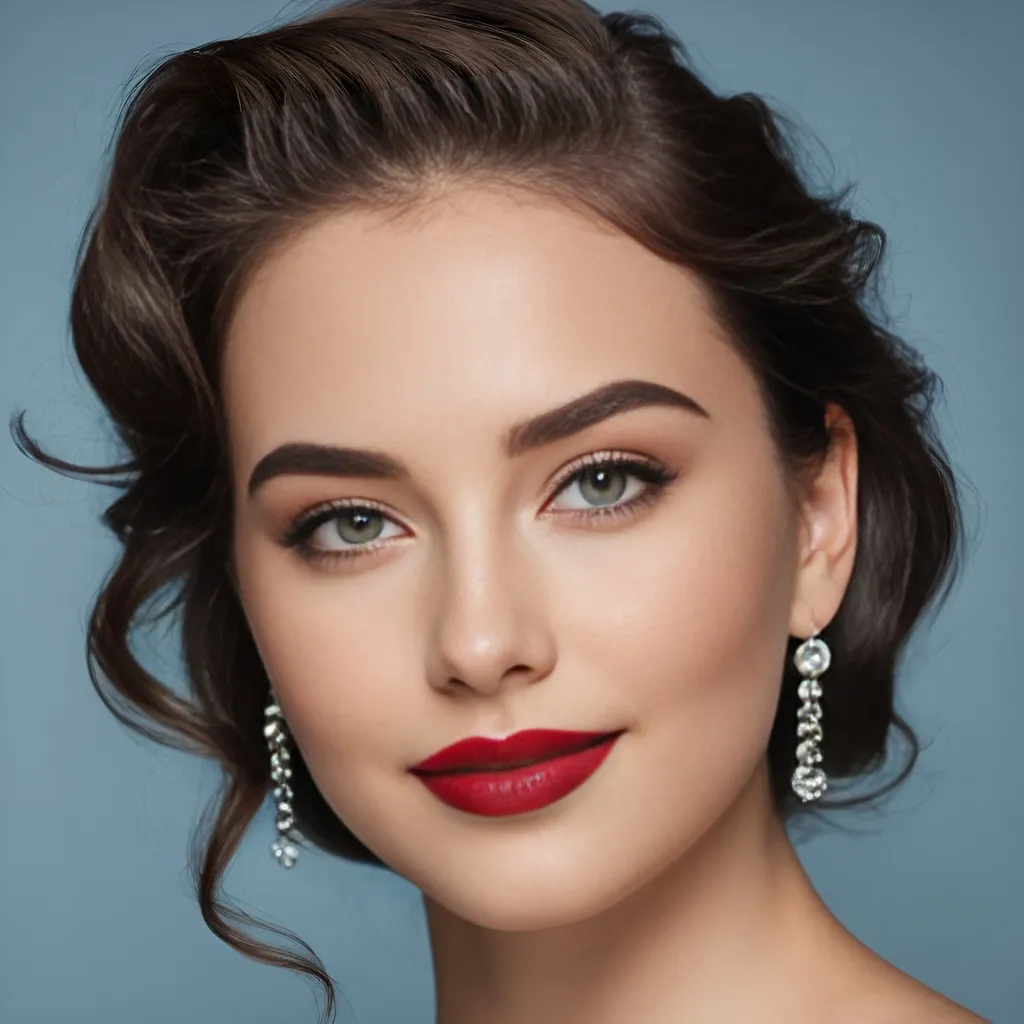 Prompt: hyper-realistic photo of a beautiful 22 year old girl with medium long wavy glossy brunette hair, subtle black winged eyeliner, minimal makeup, glossy lipstick, extra large earrings. warm smile, advertising style, sensual, captivating looks.