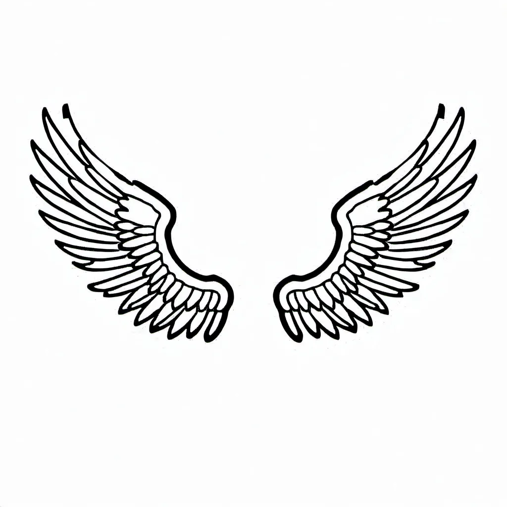 Prompt: Simple image of wings, not detailed at all just very simple