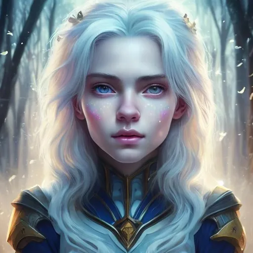 Prompt: beautiful 20 year old women with white hair, white eyebrowns, light skin, crown on her head, royal, realistic, ultrarealistic, high quality art, bright eyes, medivial, princess