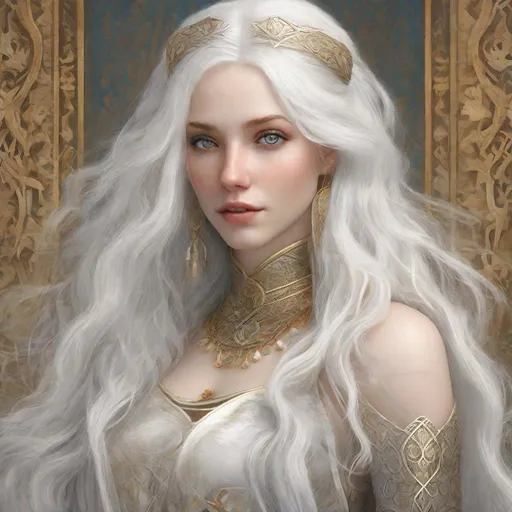 Prompt: beautiful 20 year old women with white hair, white eyebrows, light skin, realistic, ultrarealistic, high quality art, bright eyes, long hair, beauty, real, long hair, symmetrical, anime wide eyes, fair, delicate, medieval, leading an army