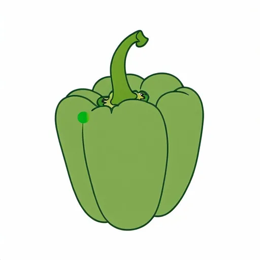 Prompt: Simple outline of A green bell pepper 