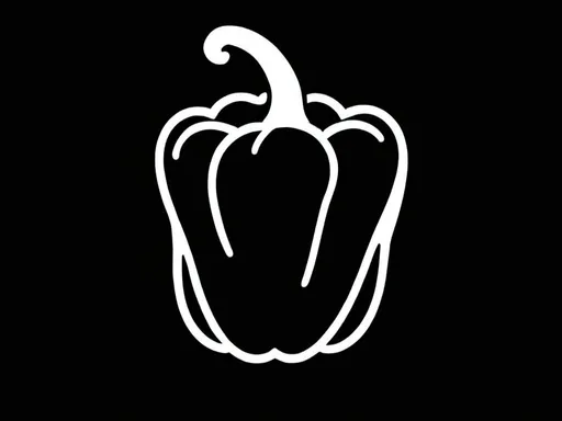 Prompt: Simple outline of a bell pepper 