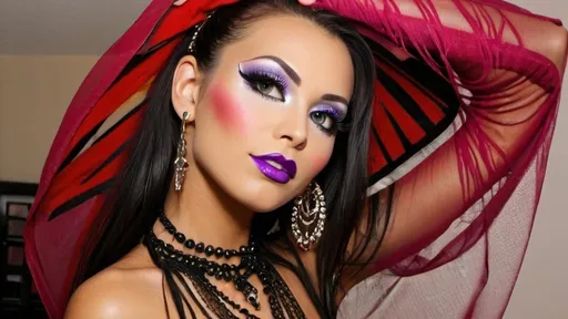 Prompt: Beatiful exotic dancer female designer makeup