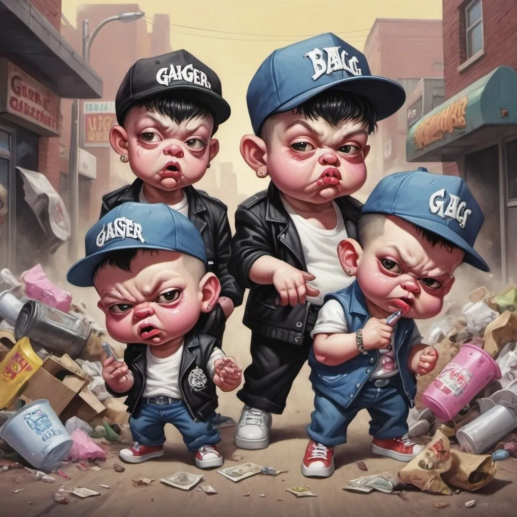 Prompt:  Gangster garbage pale kids 