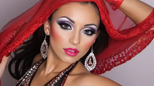 Prompt: Beatiful exotic dancer female designer makeup