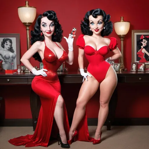 Prompt:  exotic Jessica rabbit and betty boop