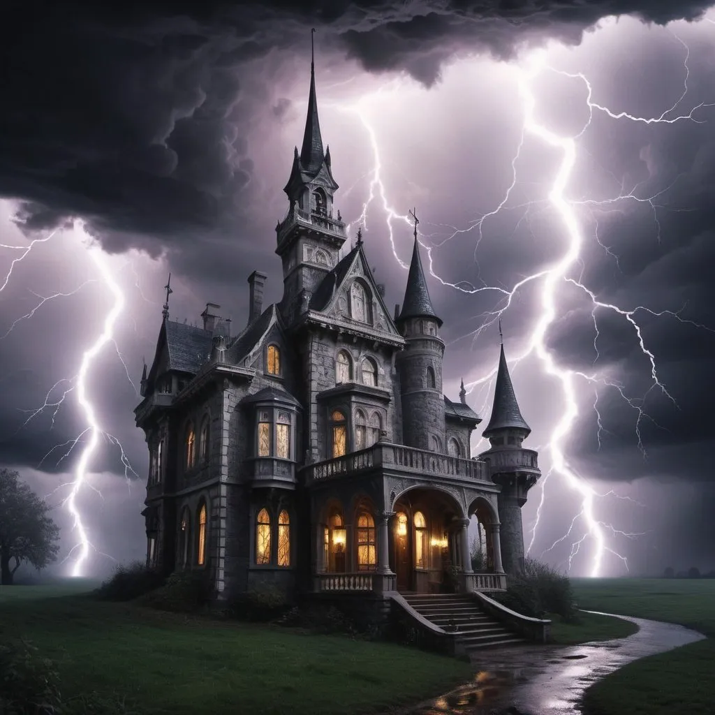 Prompt: A majical gothic crytalique finness of dreams and nightmares in a majestic candy land of love and hate storm for lightning 