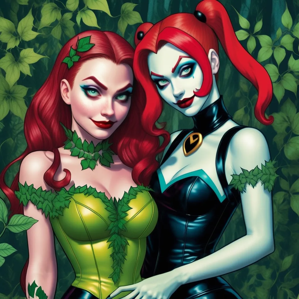 Poison ivy hypnotized by Harley Quinn