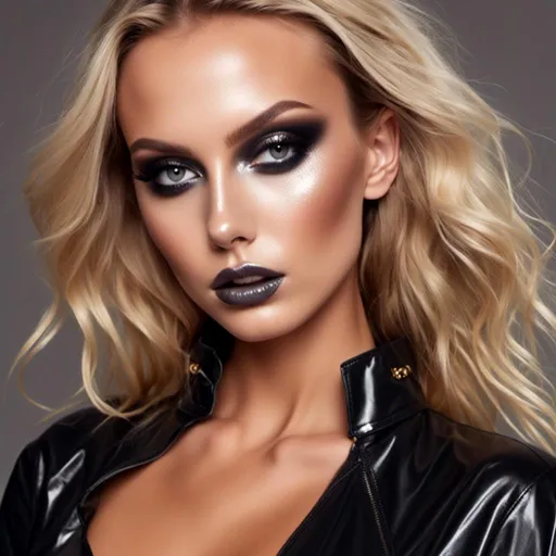 Prompt: <mymodel> Model with smokey makeup
