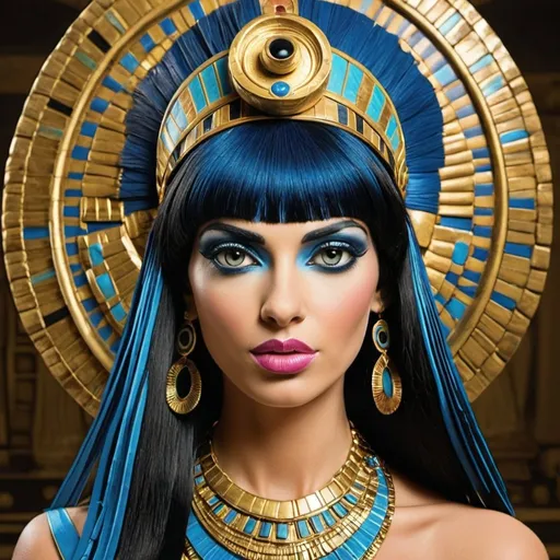 Ancient Egyptian Royal Wearing Elaborate Jewelry And