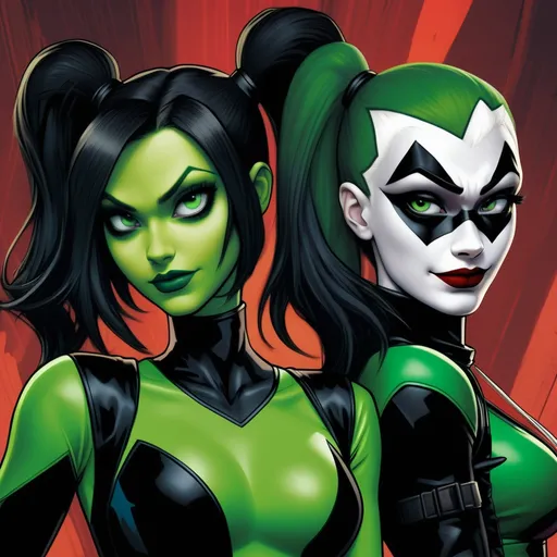 Harley Quinn hypnotized by shego