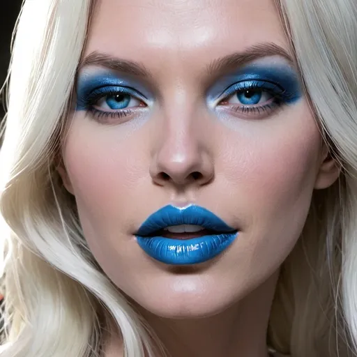 Prompt: Emma frost    blue lips