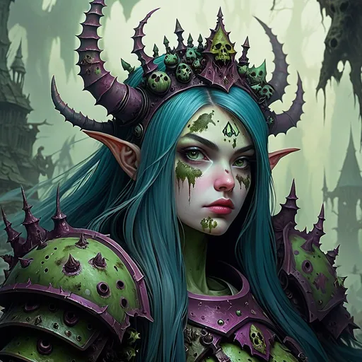 Prompt: Pretty Nurgle  princess  