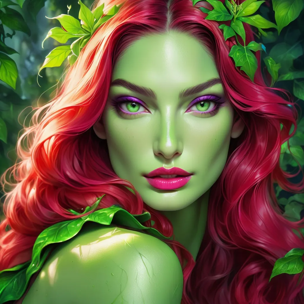 Lily Aldridge portrait, poison ivy, digital paintin... | OpenArt