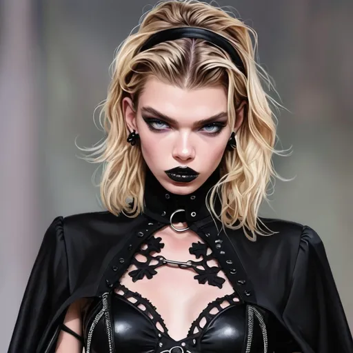 Prompt: Stella Maxwell  goth 