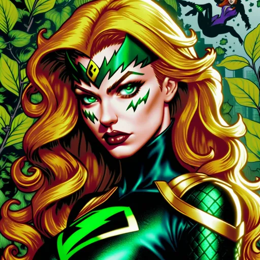 Black Canary hypnotized by poison ivy close up port...