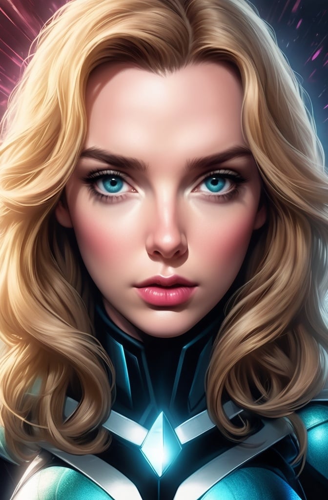 Jodie Comer hypnotic bimbo close up portrait...