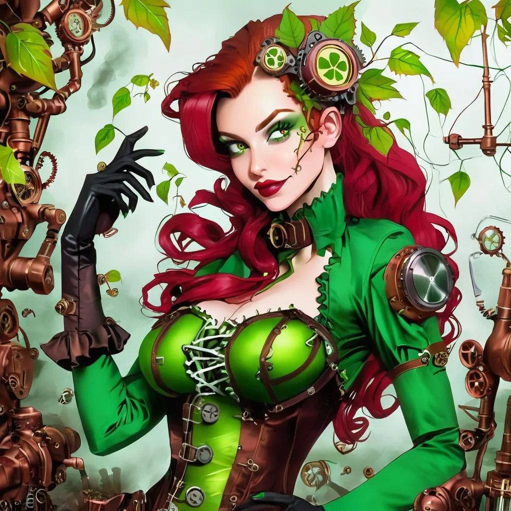 Prompt: Steampunk poison ivy 
