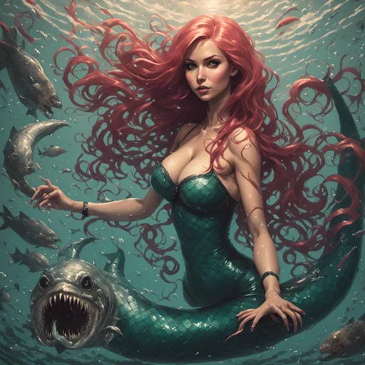 Prompt: Evil Mermaid <mymodel>