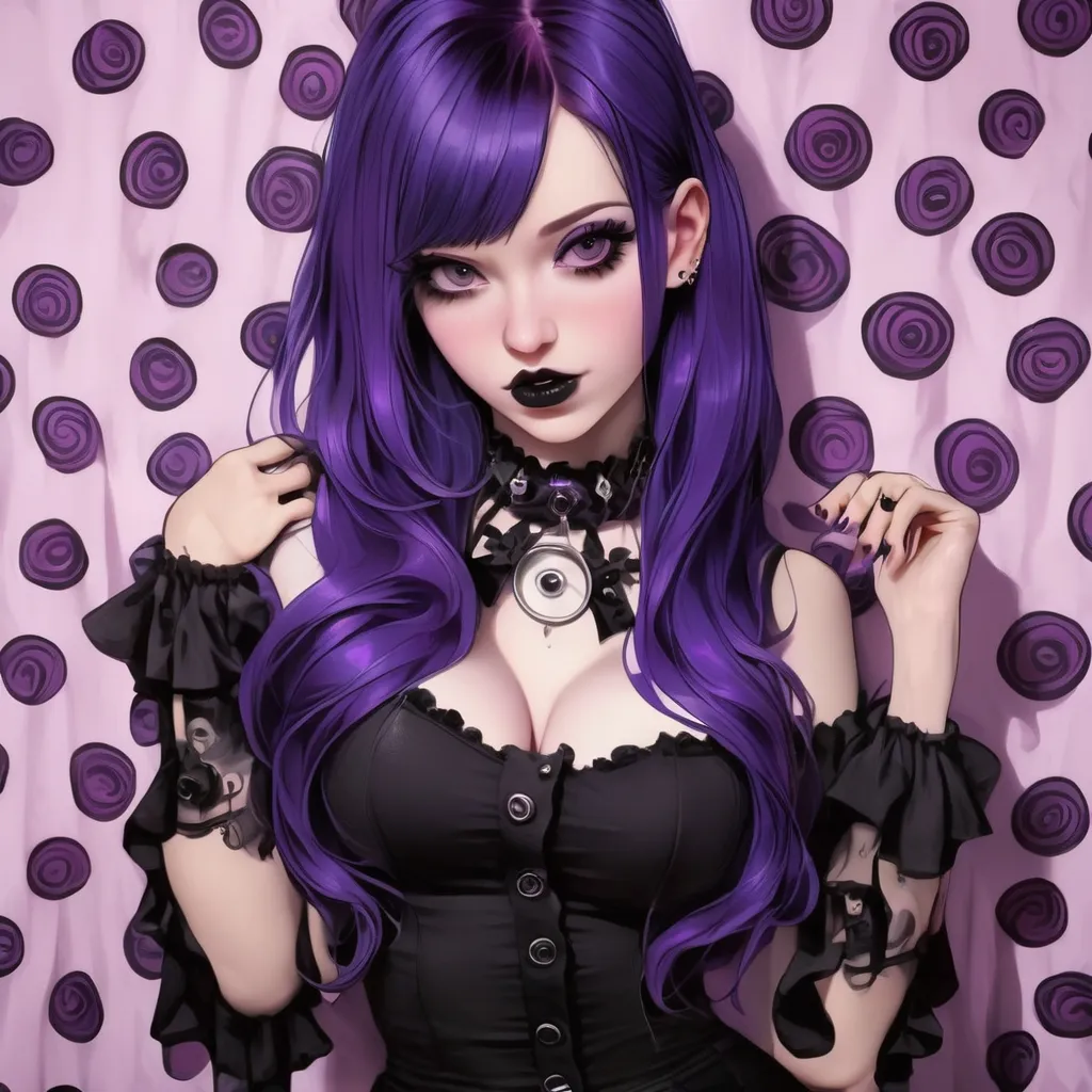 Hypnotic bimbo goth purple hair