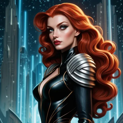 Prompt: madelyne pryor  in the style of deco art 