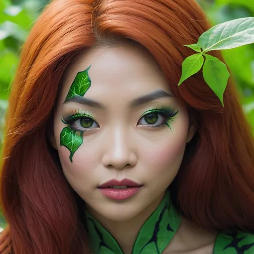 Prompt:    hypnotic bimbo   poison ivy hypnotizing Asian close up portrait 