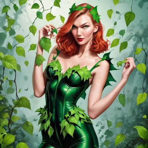 Prompt: Karlie kloss as poison ivy
