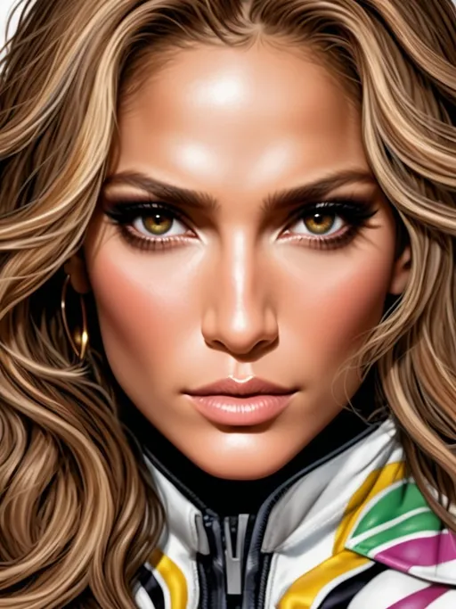 Prompt:    Jennifer Lopez hypnotic     bimbo         close up portrait    