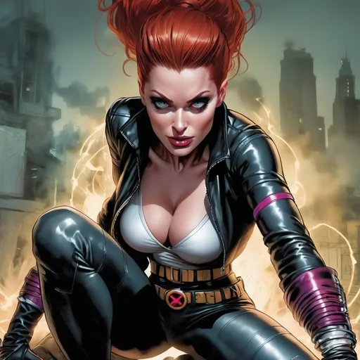 Prompt: madelyne pryor  as a Hypnotic ateampunk 