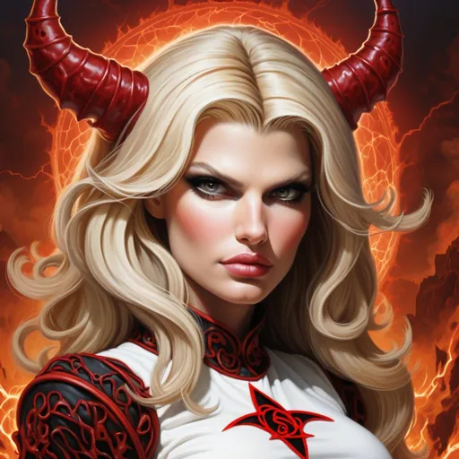 Prompt: Jessica Simpson evil  bimbo hypnotic devil