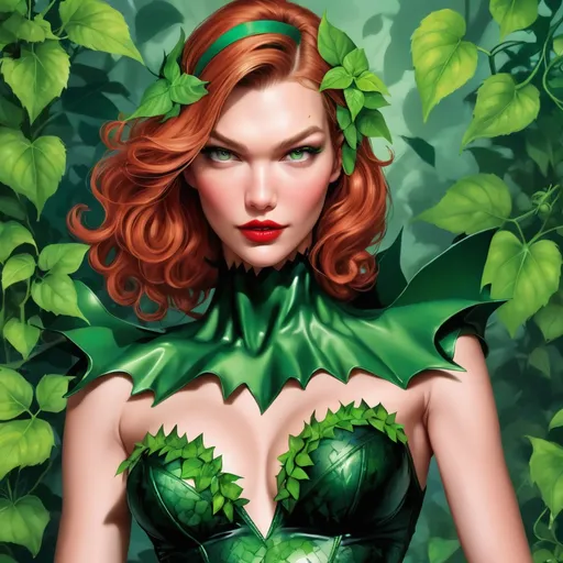 Prompt: Karlie kloss as poison ivy